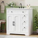 Vabches Bathroom Vanity with Sink and 4 Drawers