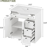 Vabches Bathroom Vanity with Sink and 4 Drawers