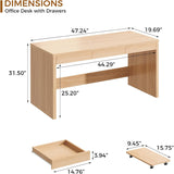 Vabches Executive Desk with 3 Drawers and Led Light