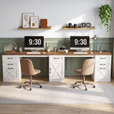 Vabches Executive Two Person Desk with 5 Storage Drawers