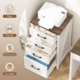 Rustic Vertical File Cabinet with 4-Drawer Home Office Storage