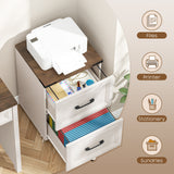 2 Drawers Farmhouse File Cabinet with Wheels for Home Office
