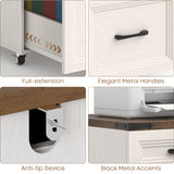 3 Drawers Farmhouse File Cabinet with Wheels for Home Office