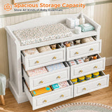Vabches 6-Drawer Baby Dresser for Kids Bedroom