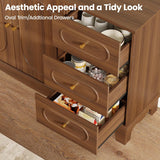 Sideboard Buffet Cabinet with 3 Drawers & Adjustable Shelf