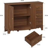 Sideboard Buffet Cabinet with 3 Drawers & Adjustable Shelf