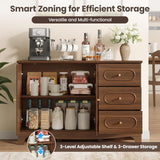 Sideboard Buffet Cabinet with 3 Drawers & Adjustable Shelf