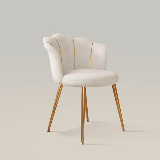 Silla tapizada de terciopelo con detalles de mediados de siglo