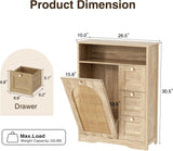 Mueble de baño de ratán con 3 cajones deslizantes