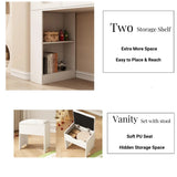 Pequeño tocador con espejo y luces