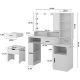 Pequeño tocador con espejo y luces