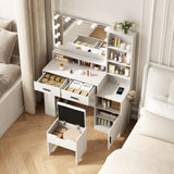 Pequeño tocador con espejo y luces