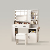 Pequeño tocador con espejo y luces