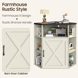Vabches Corner Storage Cabinet with USB Ports and Outlets