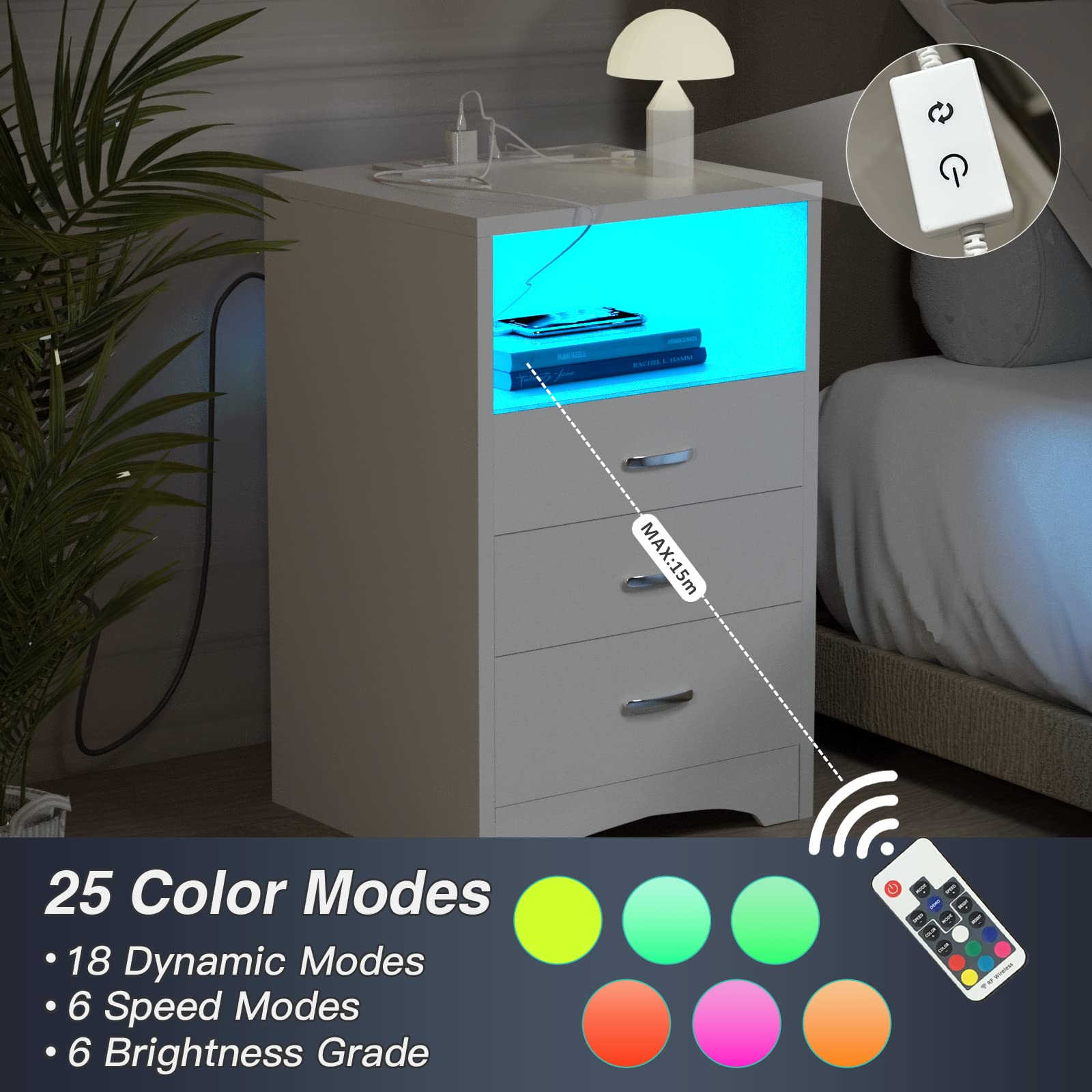White-with Led Lights