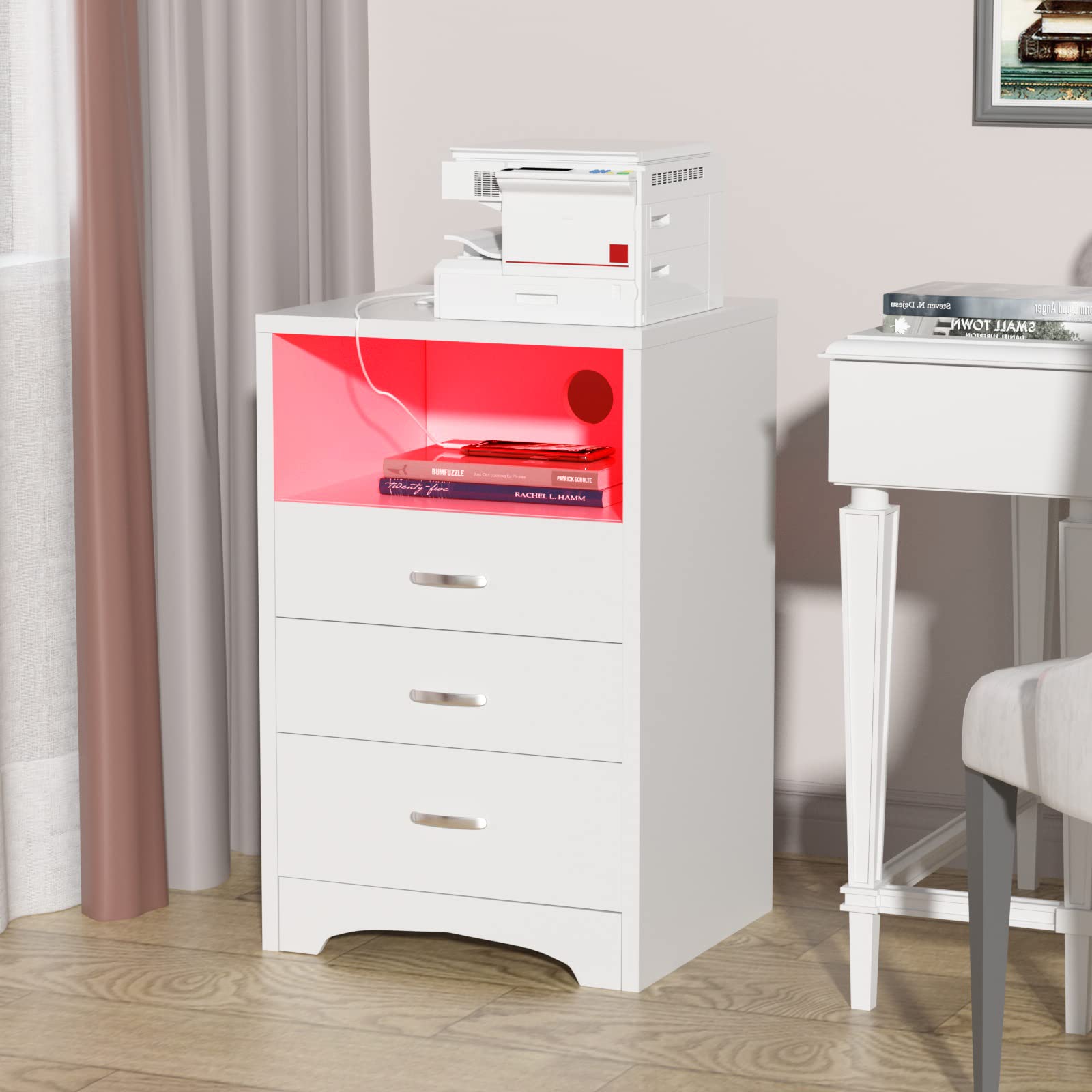 White-with Led Lights