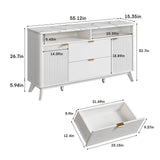 Aparador tipo buffet con estantes y puertas y gabinetes de almacenamiento de cocina de gran tamaño