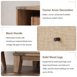 Cómoda de ratán con puertas corredizas estilo granero para dormitorio