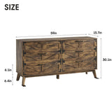 6 Drawers Dresser Wide Wood Dresser TV Stand with Storage Cabinet