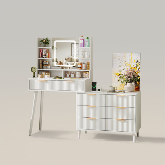 Tocador de maquillaje con 8 cajones para dormitorio