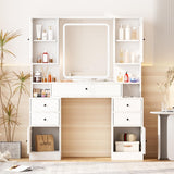 Makeup Vanity Table with Mirror and Lights