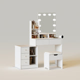 White with stool