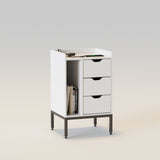 Modern End Table Nightstand with Outlets