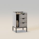 Modern End Table Nightstand with Outlets