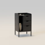 Modern End Table Nightstand with Outlets