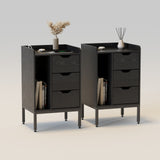 Modern End Table Nightstand with Outlets