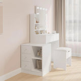 White with stool