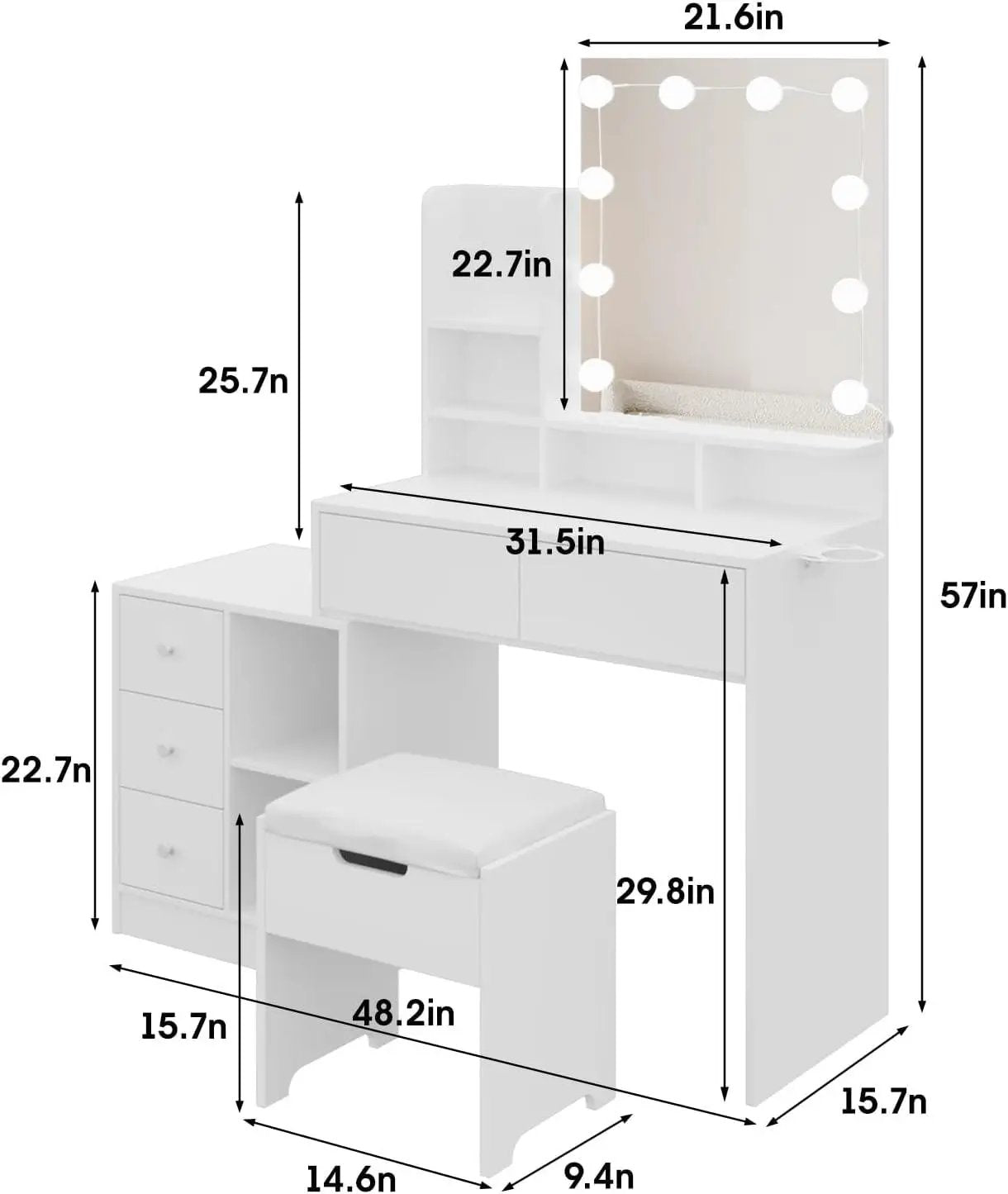 White with stool