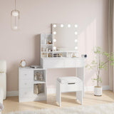 White with stool