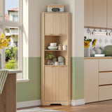 68" Tall Corner Cabinet with Magnetic Lock, 26" Wide Storage Cabinet with Stable Support Legs