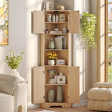 68" Tall Corner Cabinet with Magnetic Lock, 26" Wide Storage Cabinet with Stable Support Legs