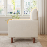 Mid-Century Modern Accent Chair, Petal-Shaped Back Upholstered Living Room Chair