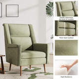 High-Quality Accent Chair with Seat Cushion, Mid-Century Modern Armchair with Solid Wood Legs