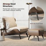 Modern Single Sofa Chair with Ottoman Footrest, Comfortable Leisure Armchair with Armrests