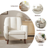 Mid-Century Modern Accent Chair, Petal-Shaped Back Upholstered Living Room Chair