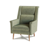 High-Quality Accent Chair with Seat Cushion, Mid-Century Modern Armchair with Solid Wood Legs