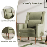 High-Quality Accent Chair with Seat Cushion, Mid-Century Modern Armchair with Solid Wood Legs