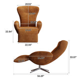 Modern Luxury Rotating Lounge Chair, Zero Gravity Recliner with Ergonomic Support