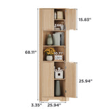 68" Tall Corner Cabinet with Magnetic Lock, 26" Wide Storage Cabinet with Stable Support Legs