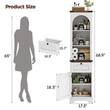 Premium 69" Farmhouse Arched Tall Bathroom Storage Cabinet with Drawer & Adjustable Shelves