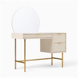 Modern Makeup Vanity Desk with Mirror and 3 Drawers Makeup Table for Bedroom
