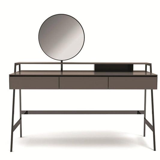 Modern Makeup Vanity Desk with Mirror, 3 Drawers and Metal Legs
