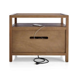 Mid-Century Bedroom Nightstand with Charging