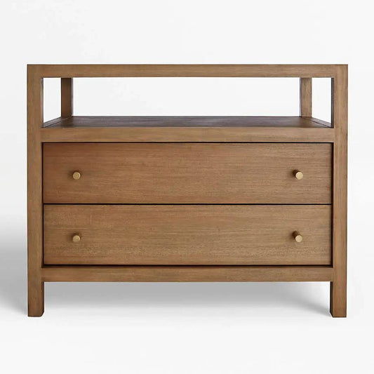 Mid-Century Bedroom Nightstand with Charging