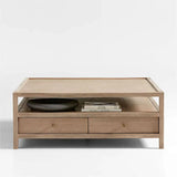 45in 4 Drawers Square Storage Coffee Table