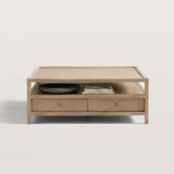 45in 4 Drawers Square Storage Coffee Table